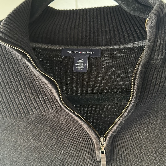 It is brand new small,neck zip up, sweater by Tommy Hilfiger.The color is black. - Picture 4 of 5